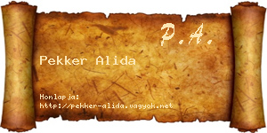 Pekker Alida névjegykártya